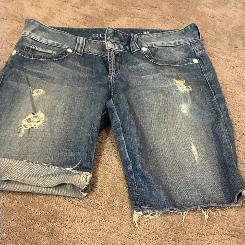 Guess women’s destructed Jean shorts